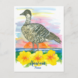 Carte Postale Coucher de soleil Hawaii State Bird Nene