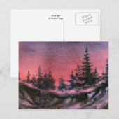 Carte postale "Coucher de soleil hivernal" (Devant / Derrière)