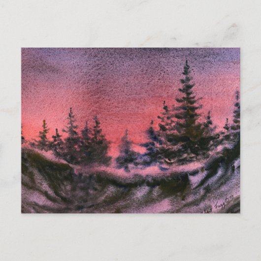 Carte postale "Coucher de soleil hivernal" (Devant)