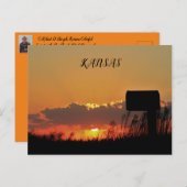 Carte Postale Coucher de soleil Kansas avec nuages et rayons du  (Devant / Derrière)