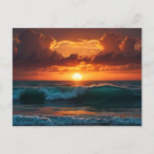 Carte Postale Coucher de soleil Lever de soleil Océan Plage Vagu (Devant)