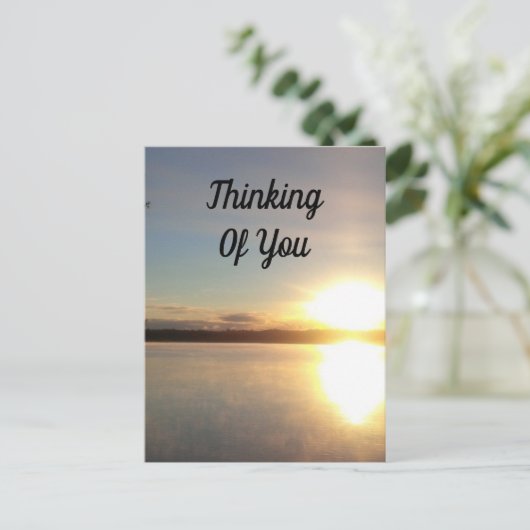 Carte Postale Coucher de soleil lumineux en pensant à vous (Debout devant)