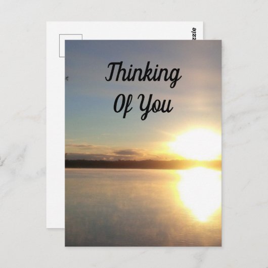 Carte Postale Coucher de soleil lumineux en pensant à vous (Devant / Derrière)