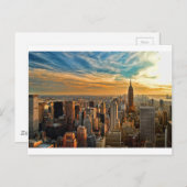 Carte Postale Coucher de soleil magnifique à Manhattan, New York (Devant / Derrière)
