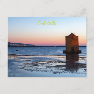 Carte Postale Coucher de soleil magnifique à Orbetello, Toscane
