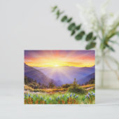 Carte Postale Coucher de soleil majestueux dans le paysage monta (Debout devant)