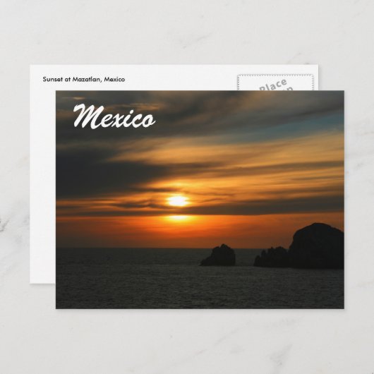 Carte Postale coucher de soleil mexicain (Devant / Derrière)