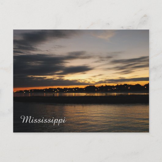 Carte Postale Coucher de soleil Mississipi (Devant)
