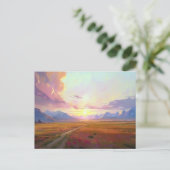 Carte Postale Coucher de soleil Montana Grand ciel Coucher de so (Debout devant)