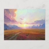 Carte Postale Coucher de soleil Montana Grand ciel Coucher de so (Devant)