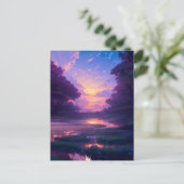 Carte Postale Coucher de soleil mystique sur le marais (Debout devant)