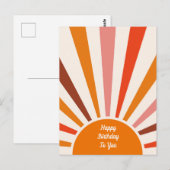 Carte Postale Coucher de soleil orange éclaté de rayons de solei (Devant / Derrière)