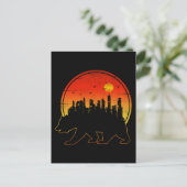 Carte Postale Coucher de soleil ours ville (Debout devant)