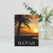Carte Postale coucher de soleil palmier hawaii (Debout devant)