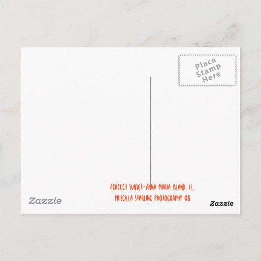 Carte Postale Coucher de soleil parfait (Dos)