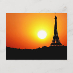 Carte Postale Coucher de soleil Paris Tour Eiffel
