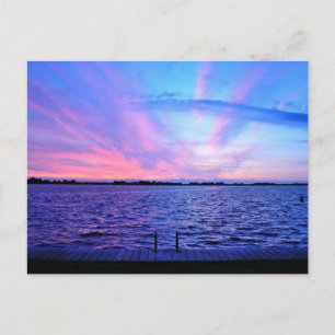 Carte Postale Coucher de soleil psychédélique aux couleurs super