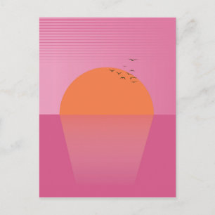 Carte Postale Coucher de soleil rétro