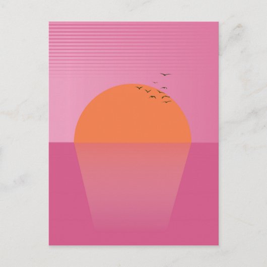 Carte Postale Coucher de soleil rétro (Devant)