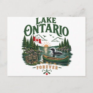 Carte Postale Coucher de soleil rétro Grands Lacs Lac Ontario