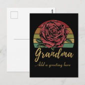 Carte Postale Coucher de soleil rétro rose rouge en détresse gra (Devant / Derrière)