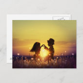 Carte Postale Coucher de soleil romantique (Devant / Derrière)