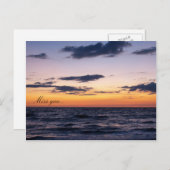 Carte Postale Coucher de soleil romantique (Devant / Derrière)