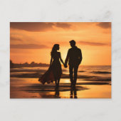 Carte Postale Coucher de soleil romantique (Devant)