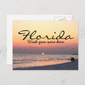 Carte Postale Coucher de soleil romantique de Floride - Souhaite (Devant / Derrière)