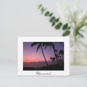 Carte Postale Coucher de soleil rose et violet blanc Hawaii cart (Debout devant)