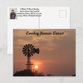 Carte Postale Coucher de soleil Smokey Kansas (Devant / Derrière)