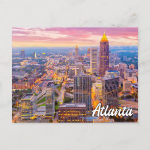 Carte Postale Coucher de soleil sur Atlanta, Géorgie, États-Unis