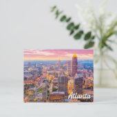 Carte Postale Coucher de soleil sur Atlanta, Géorgie, États-Unis (Debout devant)