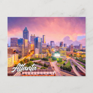 Carte Postale Coucher de soleil sur Atlanta, Géorgie, États-Unis