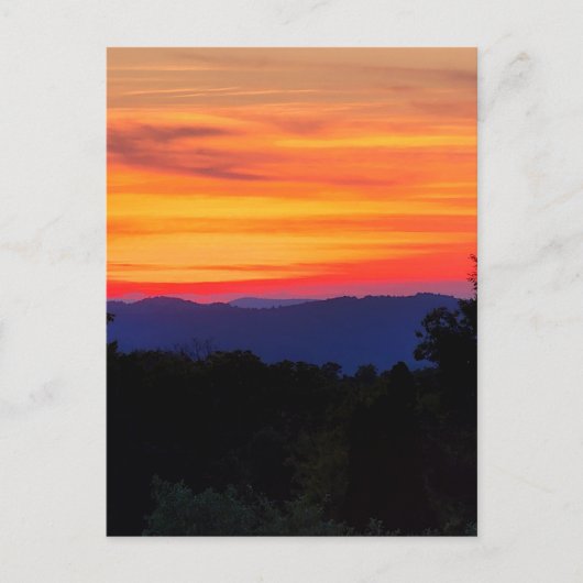 Carte Postale Coucher de soleil sur Blue Ridge Parkway (Devant)