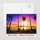 Carte Postale Coucher de soleil sur Bora Bora, Polynésie françai (Devant / Derrière)