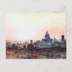 Carte Postale Coucher de soleil sur Brescia, Italie