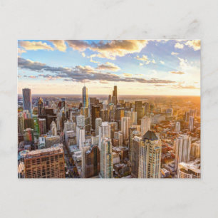 Carte Postale Coucher De Soleil Sur Chicago