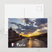 Carte Postale Coucher de soleil sur Conciergerie - Paris, France (Devant / Derrière)