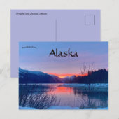 Carte Postale Coucher de soleil sur Douglas et Juneau Alaska (Devant / Derrière)