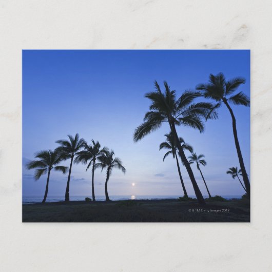 Carte Postale Coucher de soleil sur Kahaluu Bay à Kona, Hawaii (Devant)