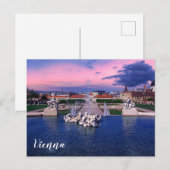 Carte Postale Coucher de soleil sur la fontaine de Vienne (Devant / Derrière)