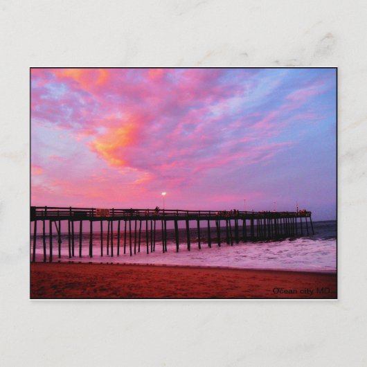 Carte Postale Coucher de soleil sur la jetée (Devant)