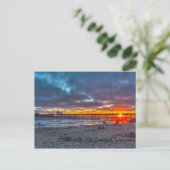 Carte Postale Coucher de soleil sur la jetée océanique (Debout devant)