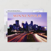 Carte Postale Coucher de soleil sur la ligne d'horizon, Minneapo (Devant / Derrière)
