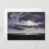 Carte Postale Coucher de soleil sur la peinture d'aquarelle du l (Devant / Derrière)