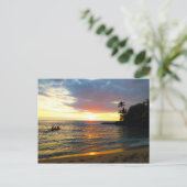 Carte Postale Coucher de soleil sur la plage (Debout devant)