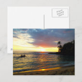 Carte Postale Coucher de soleil sur la plage (Devant / Derrière)