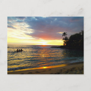 Carte Postale Coucher de soleil sur la plage