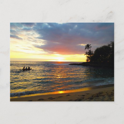Carte Postale Coucher de soleil sur la plage (Devant)